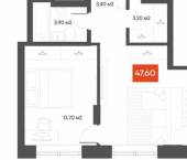 1-комн, 48 кв м, этаж 9/10 ул Героев Труда, 35