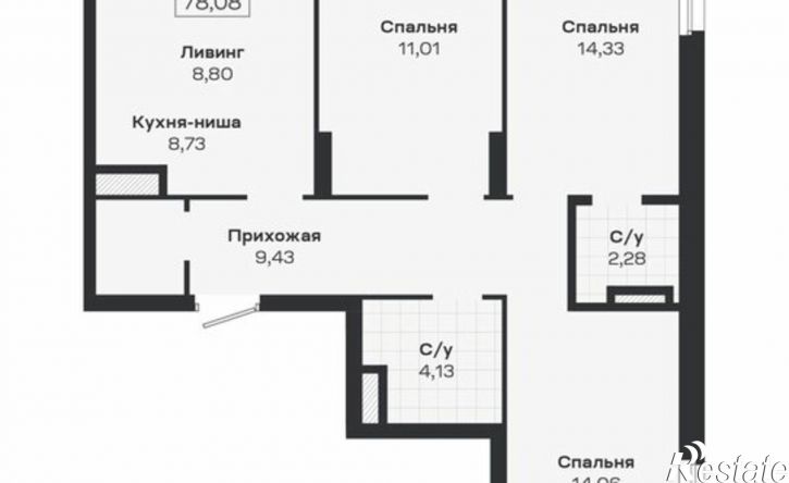 4-комн квартира в новом доме ул Ясный Берег, 27,  д. 27