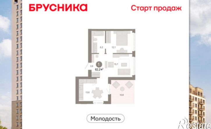 2-комн квартира в новом доме ул Есенина, 9/2,  д. 9/2