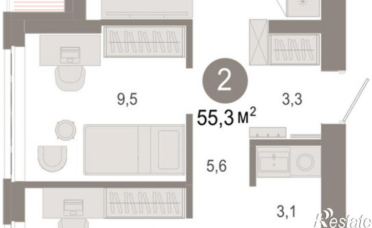 3-комн квартира в новом доме ул Есенина, 9/2,  д. 9/2