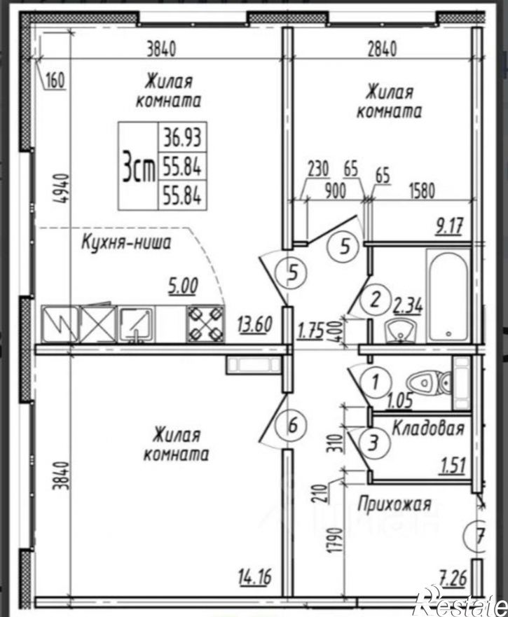 3-комн квартира ул В.Высоцкого, 141/1,  д. 141/1
