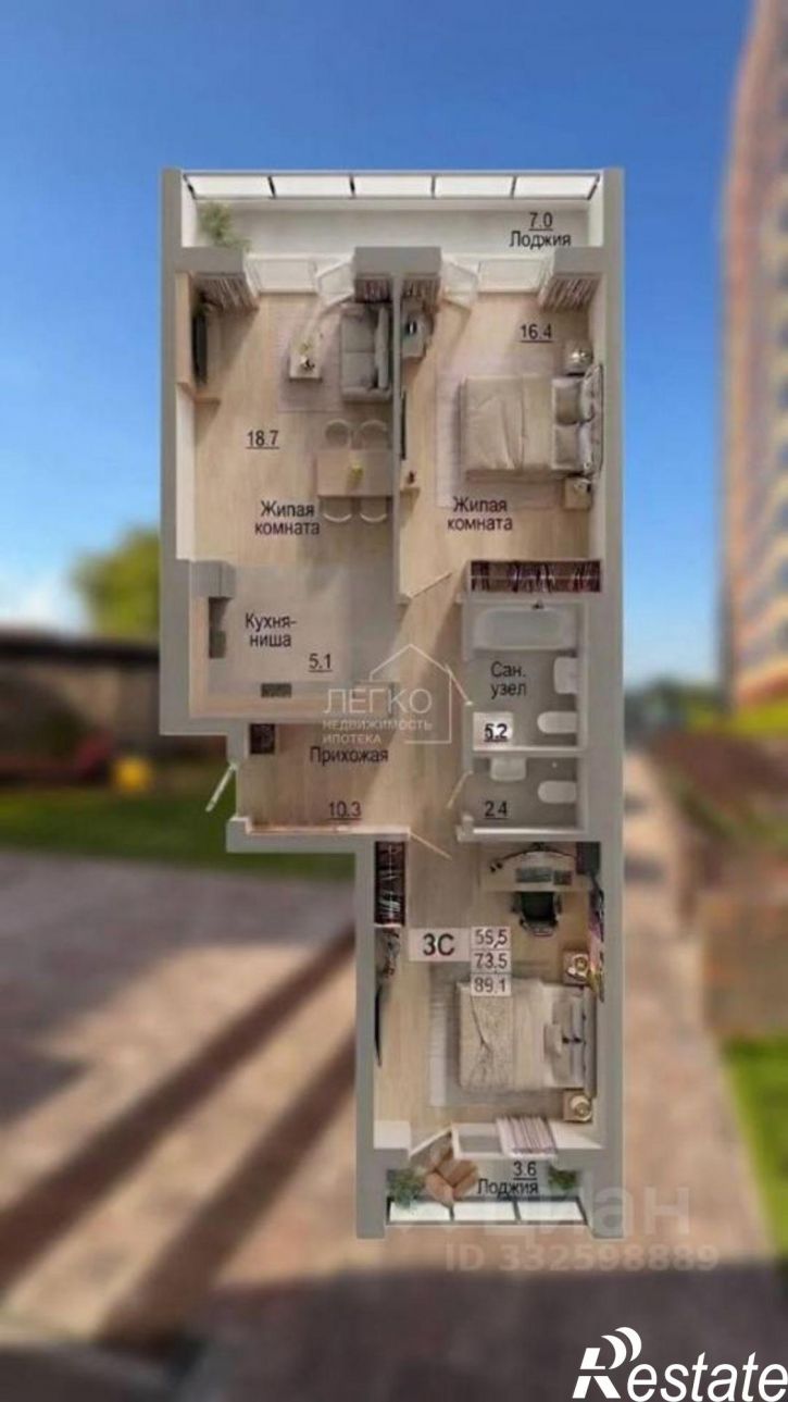 3-комн квартира ул Воинская, 69,  д. 69
