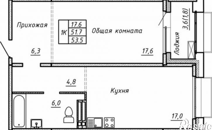 1-комн квартира в новом доме микрорайон Родники, ЖК Гренландия