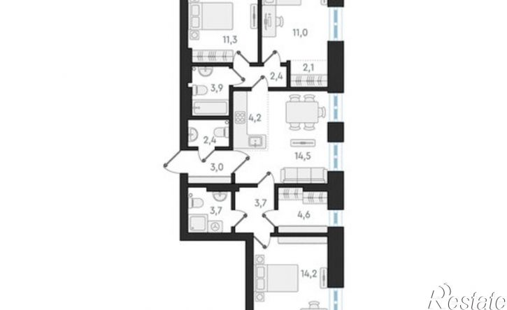 4-комн квартира ул Плановая, 64А,  д. 64А