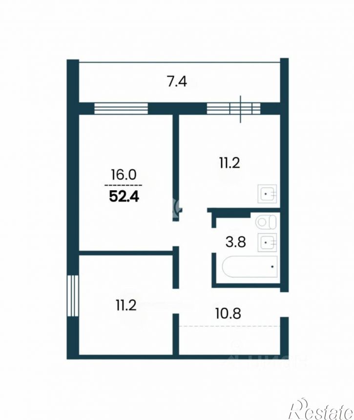 2-комн квартира ул Ясный Берег, 1/1,  д. 1/1