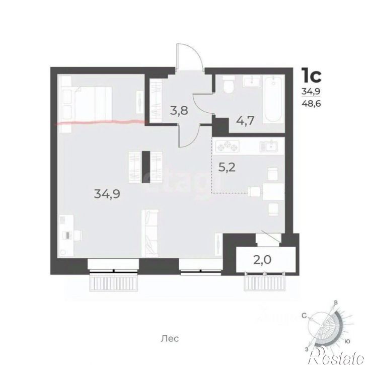 1-комн квартира ул имени генерал-майора Рожкина А.Н., 12,  д. 12