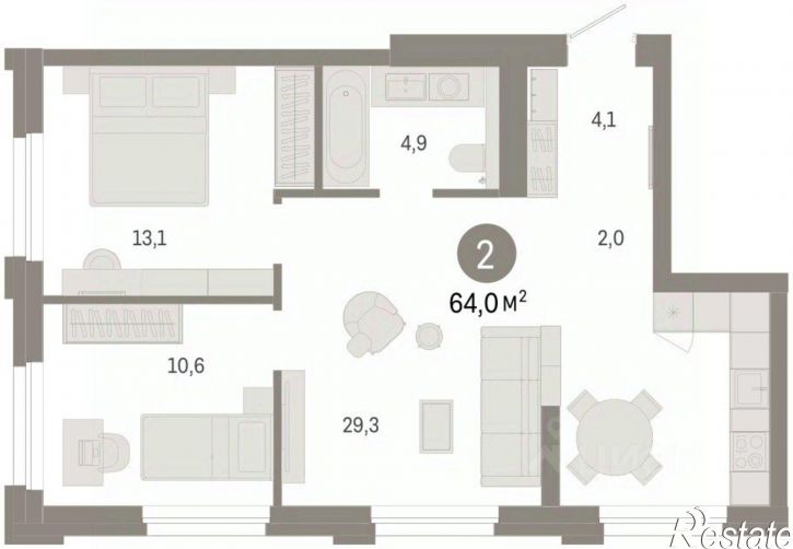 2-комн квартира в новом доме ул Журинская, 129А,  д. 129А