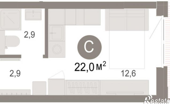 1-комн квартира в новом доме ул Есенина, 9/2,  д. 9/2