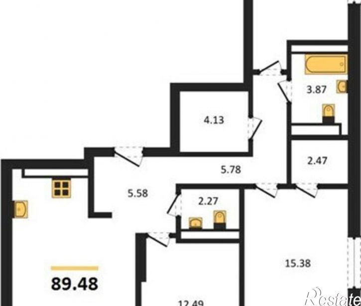 3-комн квартира Светлановская улица, 52/4