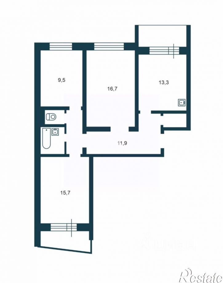 3-комн квартира ул Спортивная, 21,  д. 21