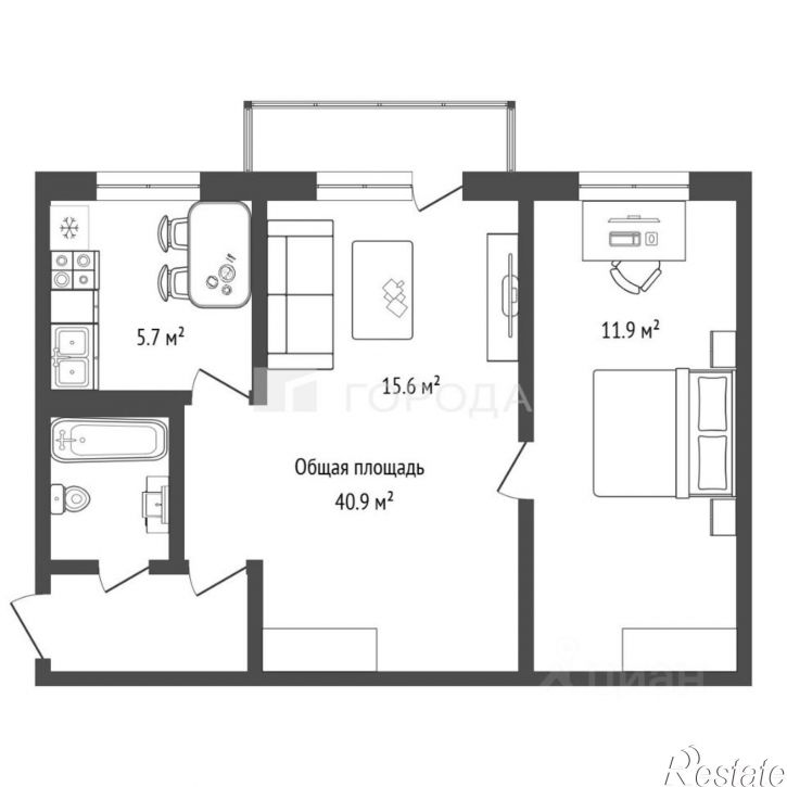 2-комн квартира ул Индустриальная, 15,  д. 15