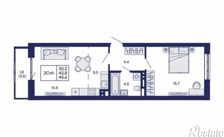 2-комн квартира в новом доме ул Коминтерна, 93/4,  д. 93/4