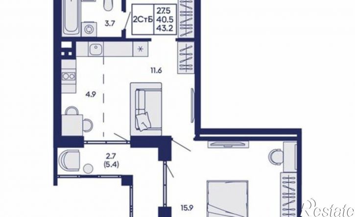 2-комн квартира в новом доме ул Коминтерна, 93/4,  д. 93/4