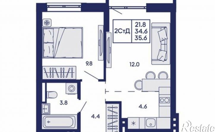 2-комн квартира в новом доме ул Коминтерна, 93/4,  д. 93/4