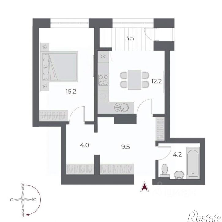 1-комн квартира в новом доме Красный пр-кт, 220/7,  д. 220/7
