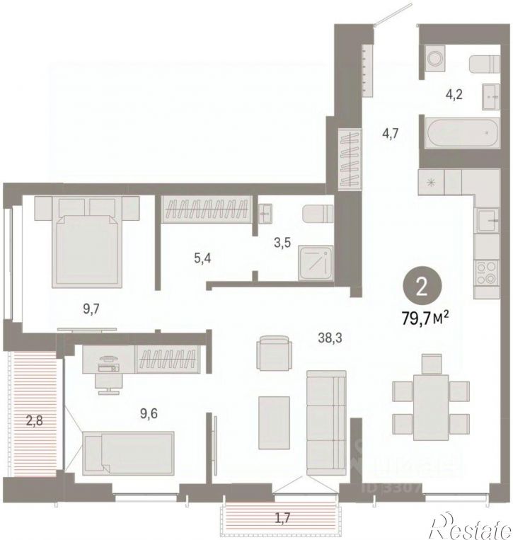 3-комн квартира в новом доме ул Большевистская, 108,  д. 108