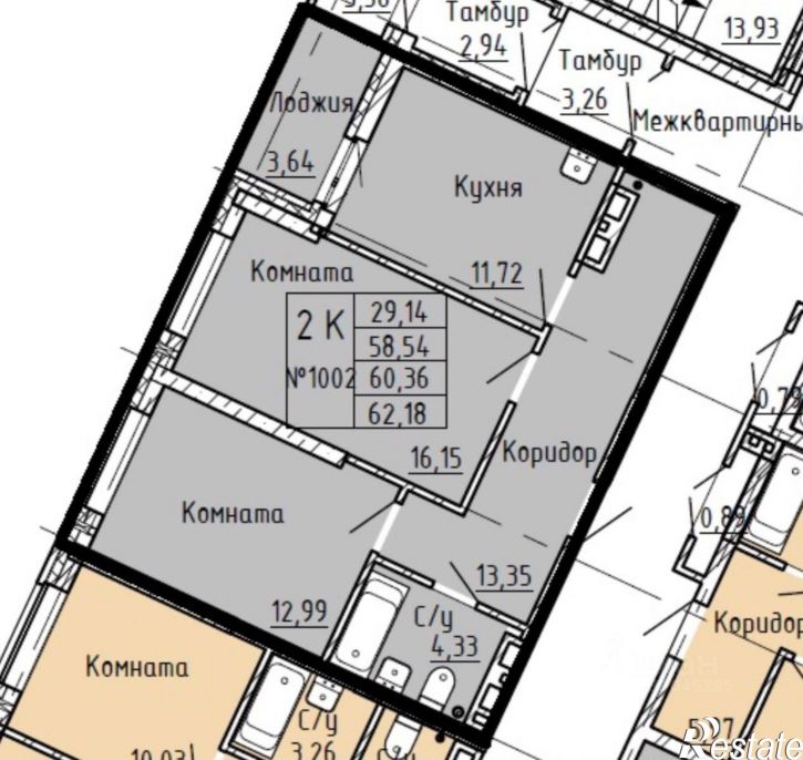 2-комн квартира в новом доме ул Военная, 1/1 1,  д. 1/1 1,  к. 1