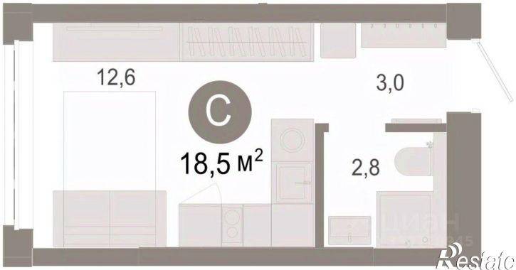 1-комн квартира в новом доме ул Есенина, 3/1 3,  д. 3/1 3,  к. 3