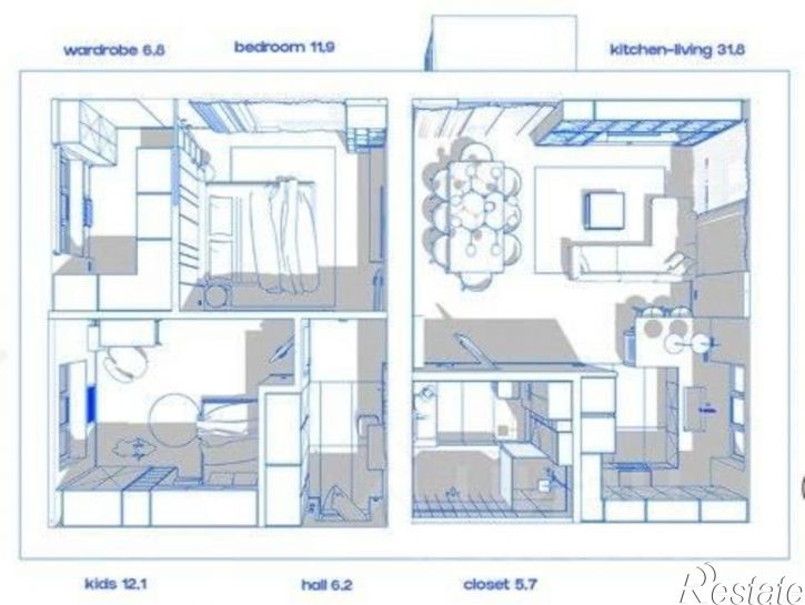 3-комн квартира Морской пр-кт, 56,  д. 56