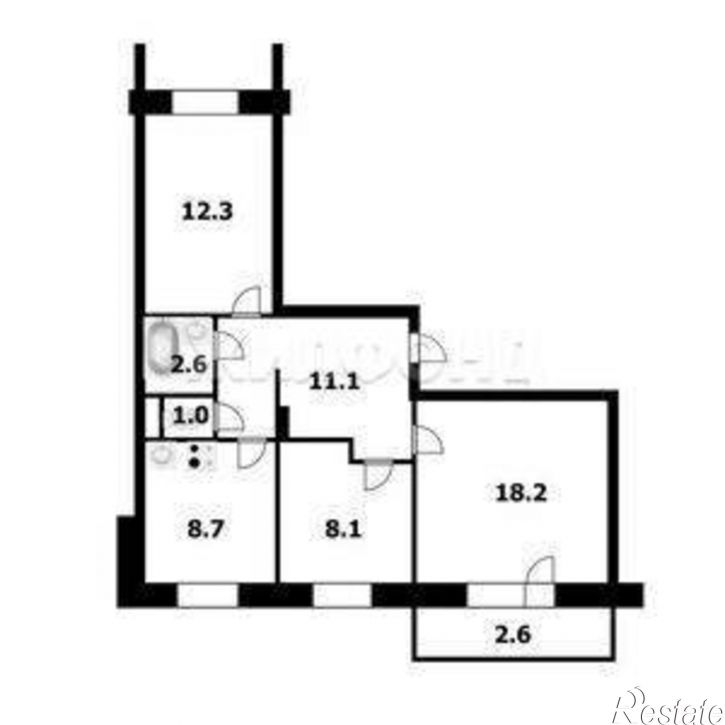 3-комн квартира ул В.Высоцкого, 46,  д. 46