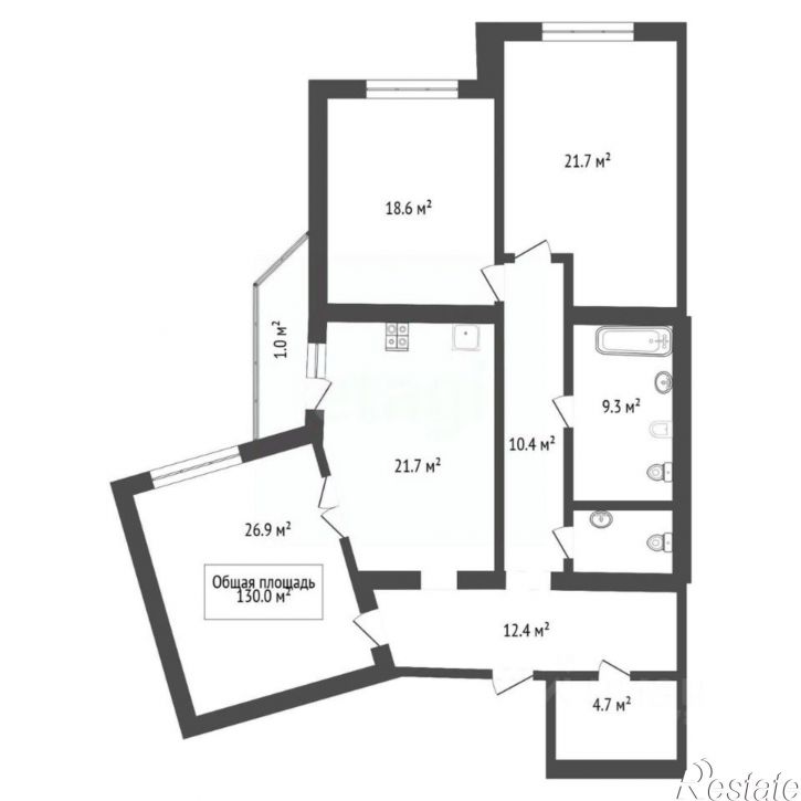 3-комн квартира ул Зыряновская, 57,  д. 57