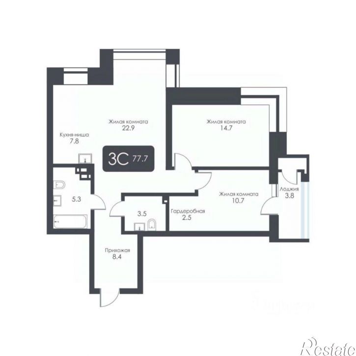 3-комн квартира в новом доме ул Фрунзе, 236,  д. 236