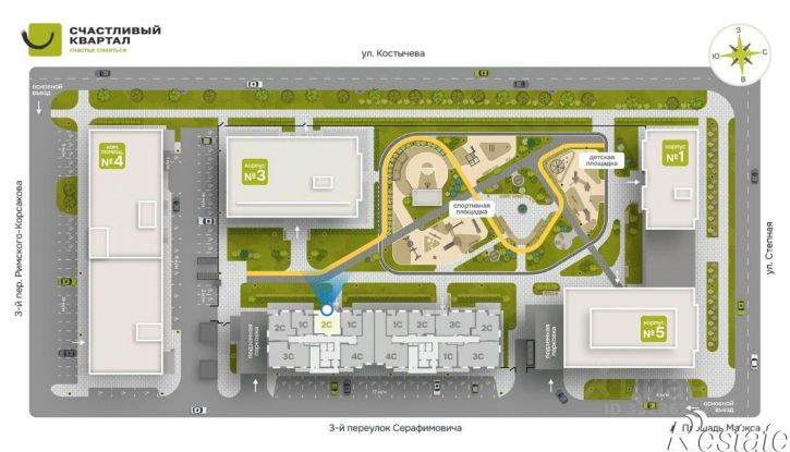 2-комн квартира в новом доме ул Костычева, 15,  д. 15