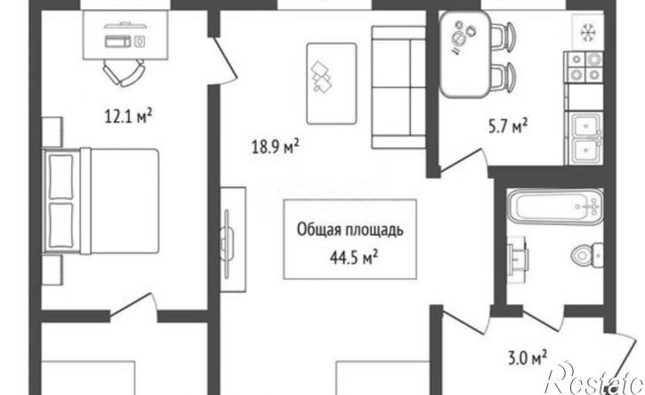 2-комн квартира ул Объединения, 86,  д. 86