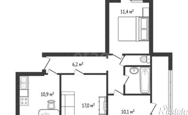 3-комн квартира Выборная улица, 124,  д. 124