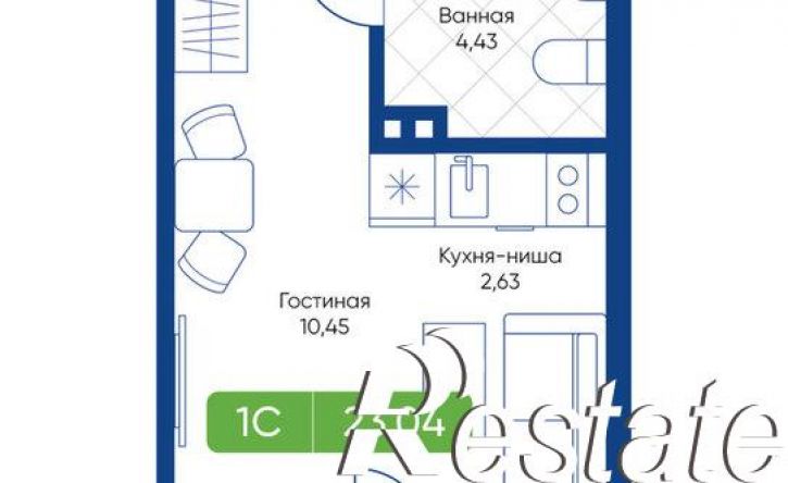 1-комн квартира в новом доме жилой комплекс Биография