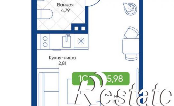 1-комн квартира в новом доме жилой комплекс Биография