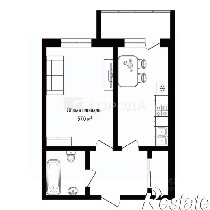 1-комн квартира улица Ватутина, 93/1,  д. 93/1