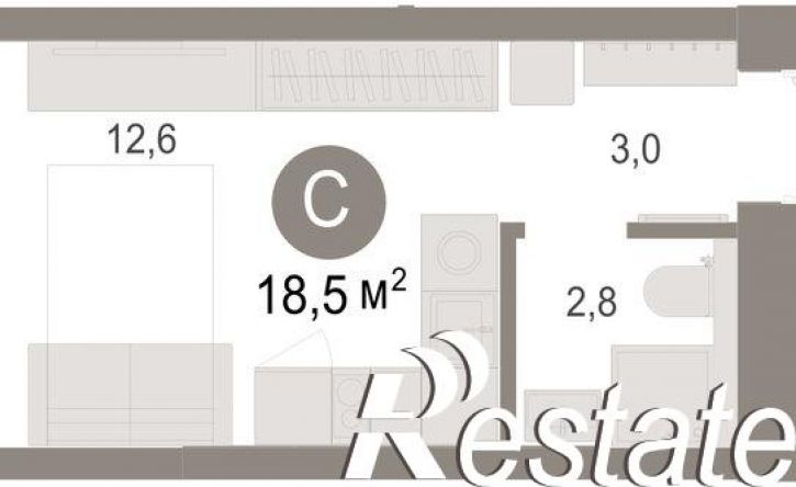 1-комн квартира в новом доме улица Есенина, 9/2,  д. 9/2