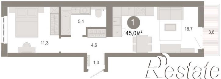2-комн квартира в новом доме Есенина, 9/1