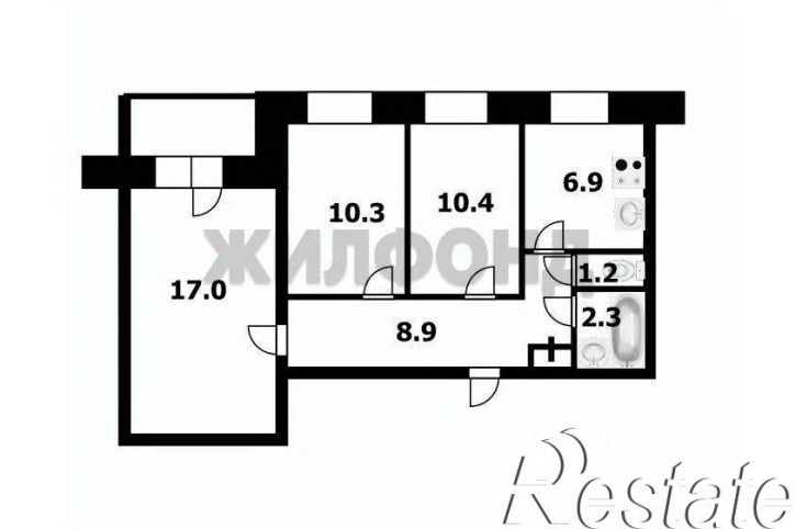 3-комн квартира улица Грибоедова, 32/1,  д. 32/1