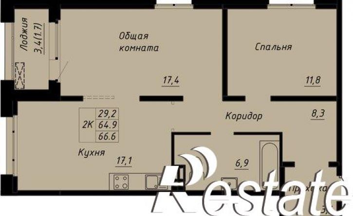 2-комн квартира в новом доме Калининский район
