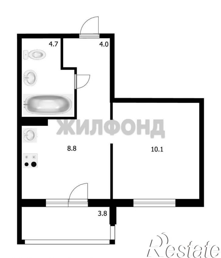 1-комн квартира Сибиряков-Гвардейцев улица, д.53/10