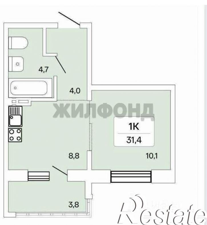 1-комн квартира Сибиряков-Гвардейцев улица, д.53/10
