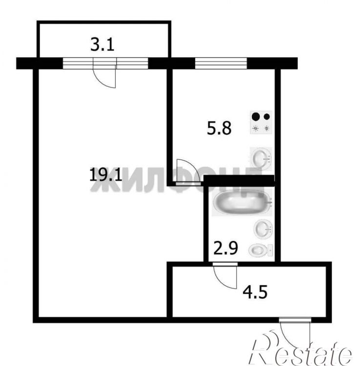 1-комн квартира Цветной проезд, д.23