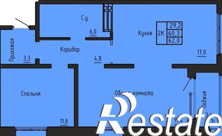 2-комн квартира в новом доме Южно-Чемской жилмассив