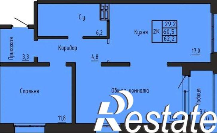 2-комн квартира в новом доме Южно-Чемской жилмассив