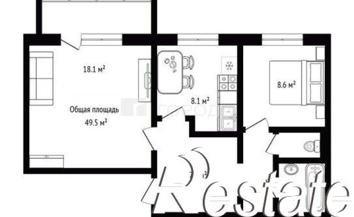 2-комн квартира улица Высоцкого, 50/3,  д. 50/3