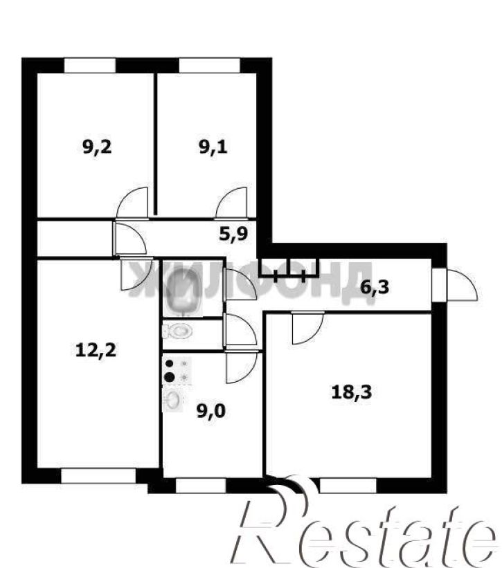 3-комн квартира Писарева улица, д.82