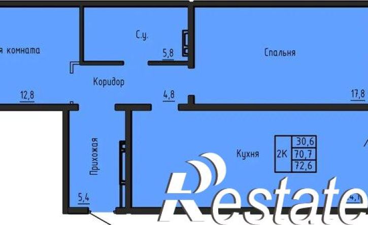 2-комн квартира в новом доме Южно-Чемской жилмассив